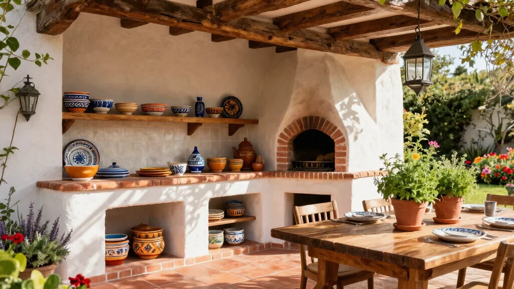 11 Spanish Outdoor Kitchen Ideas Full Of Terracotta Warmth, Pattern, And Old-World Charm