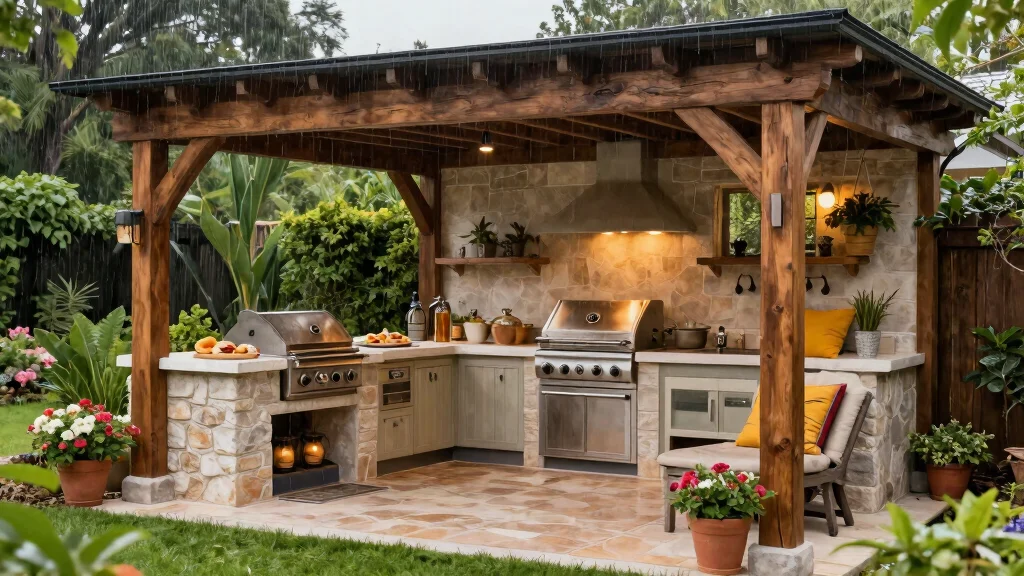 13 Covered Outdoor Kitchen Ideas So The Rain Never Has To Cancel Dinner Plans